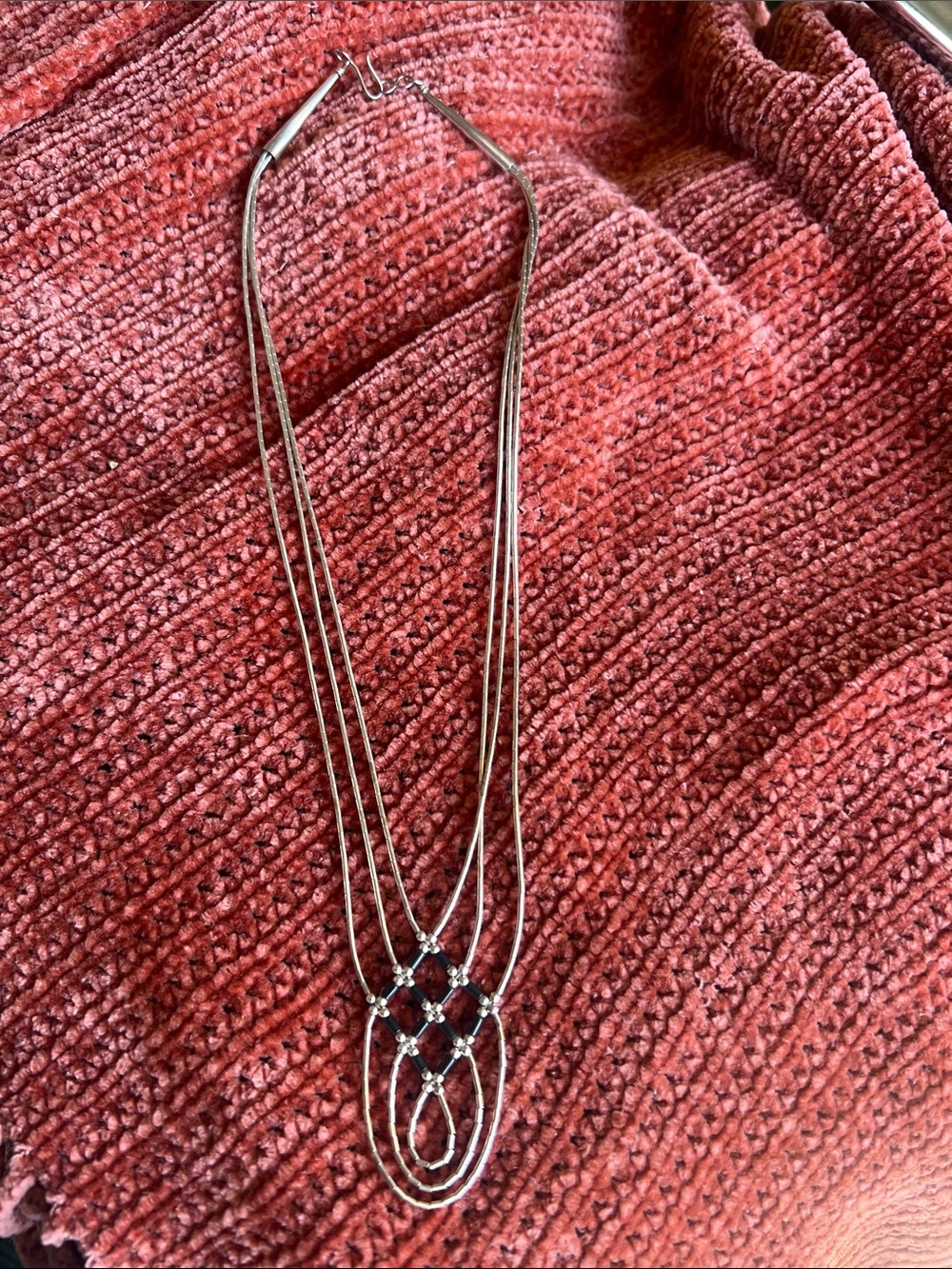 Layered liquid Silver Multi-Chain Pendant Necklace in Silver